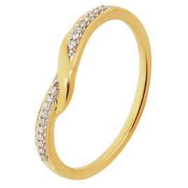 Revere 9ct Gold 0.05ct Diamond Twist Wedding Band Ring - N
