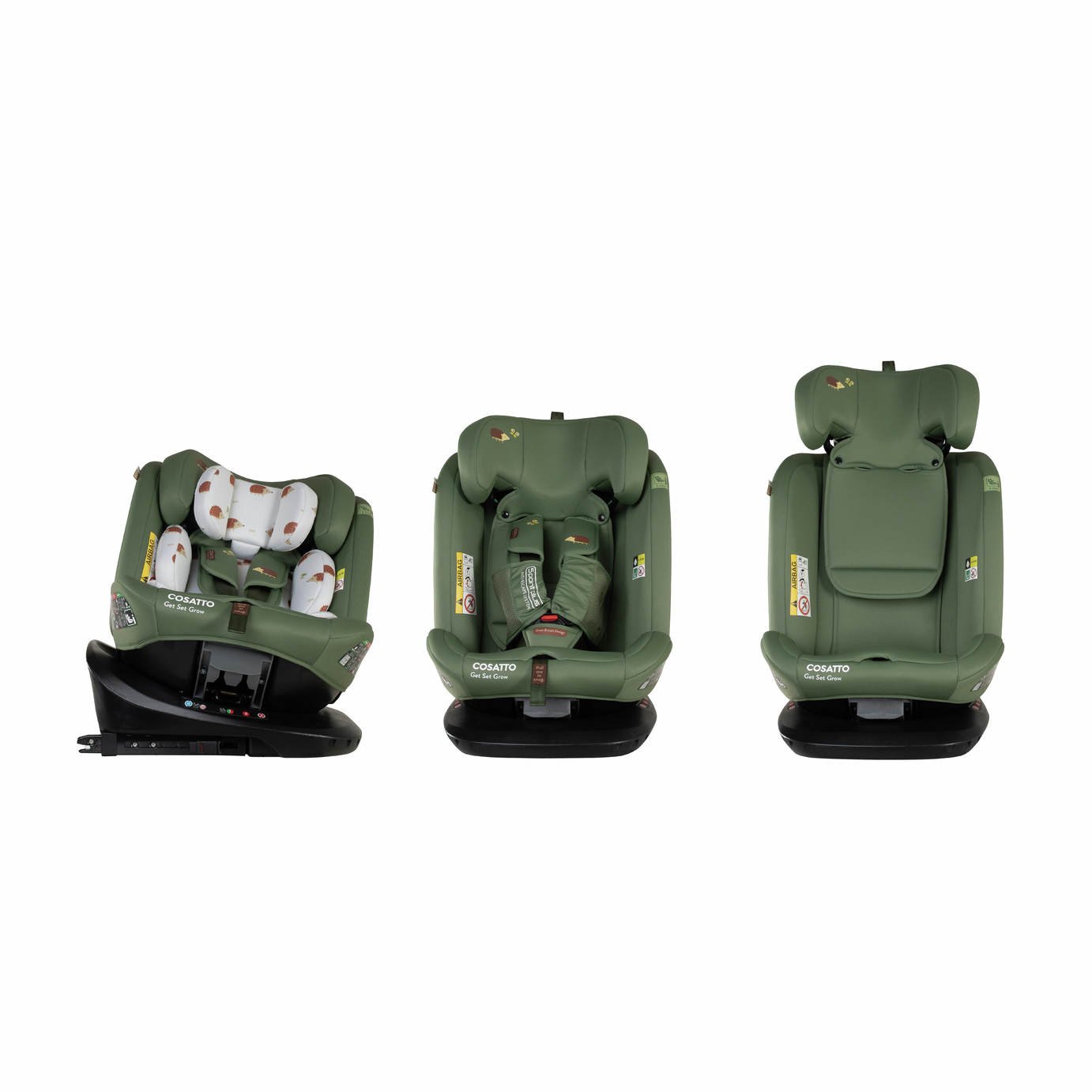 Cosatto Get Set Grow I-Size 360 Car Seat Hoglet - Green