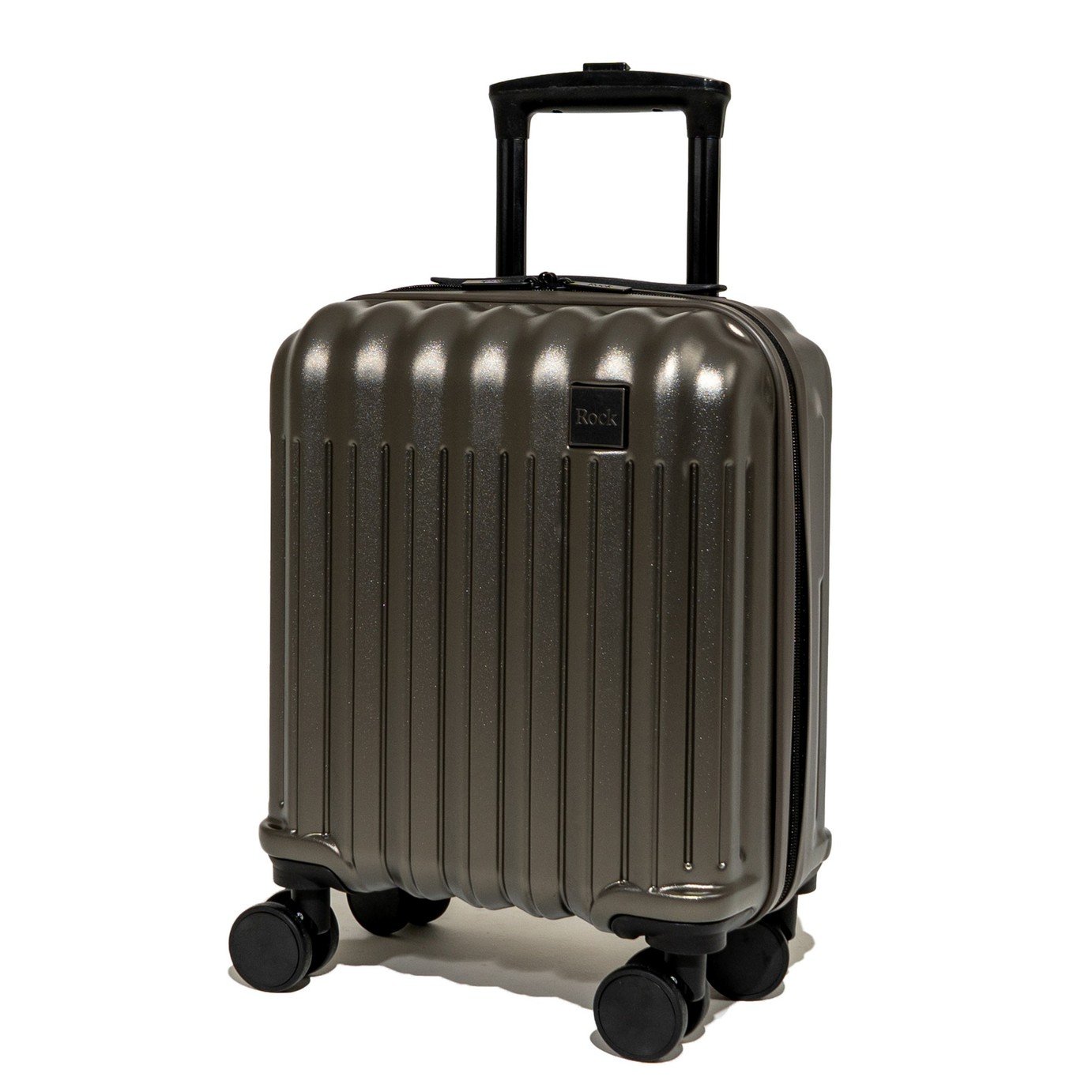 Rock 8 Wheel Hard Underseat Suitcase - Charcoal