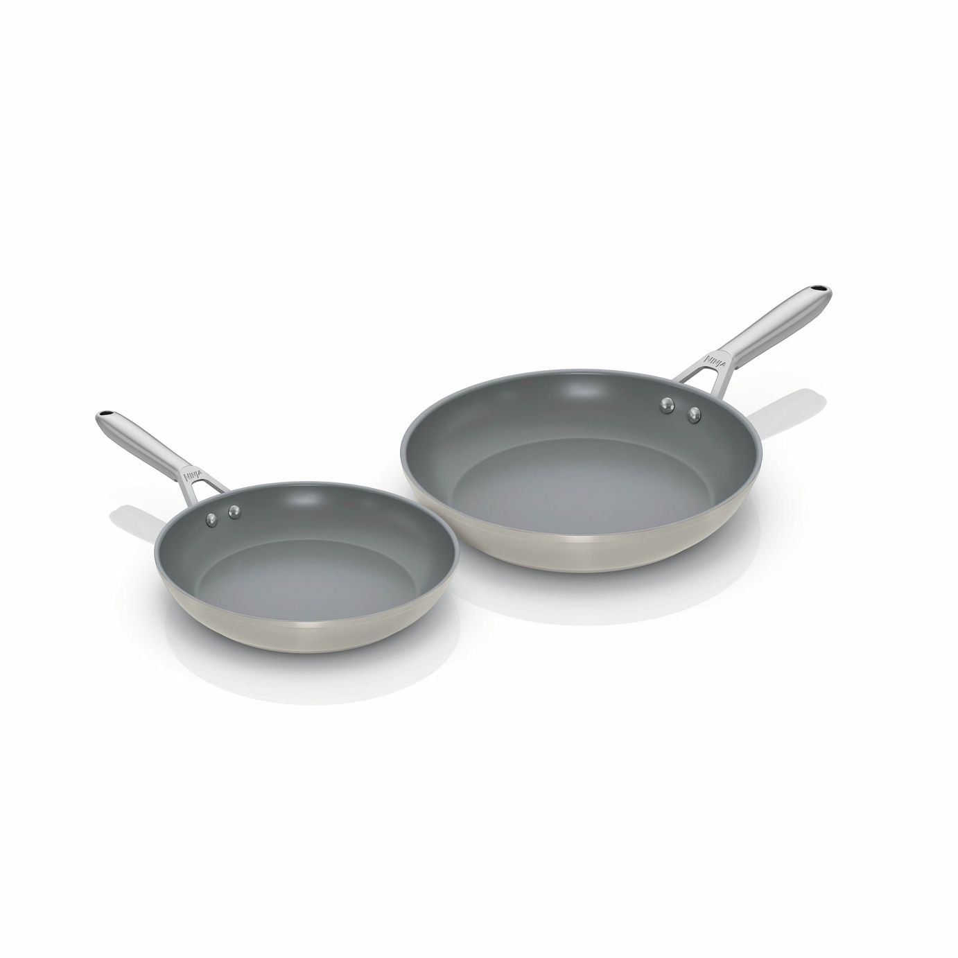 Ninja Ceramic Pro 2 Piece Aluminium Frying Pan Set - Stone
