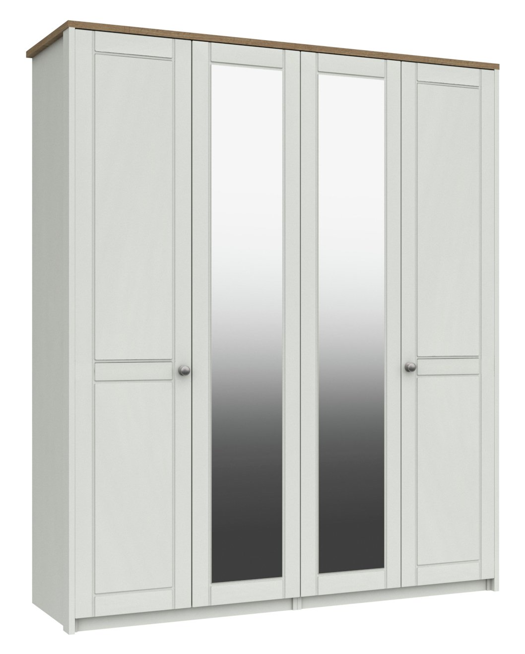 Kielder 4 Door 2 Mirror Wardrobe - White