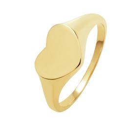 Revere 9ct Yellow Gold Heart Signet Ring - N