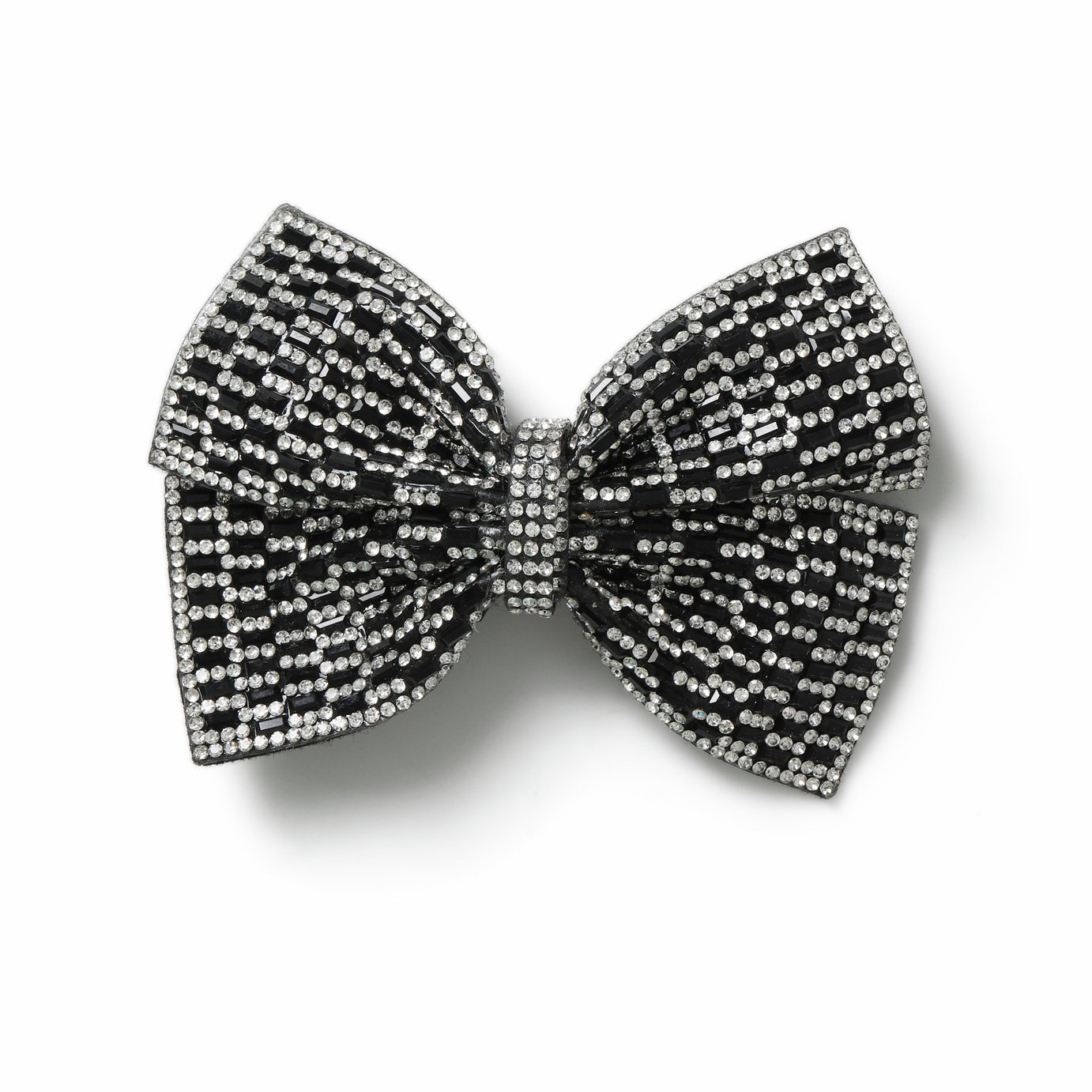 Freedom Silver Tone Crystal Bow Hair Clip