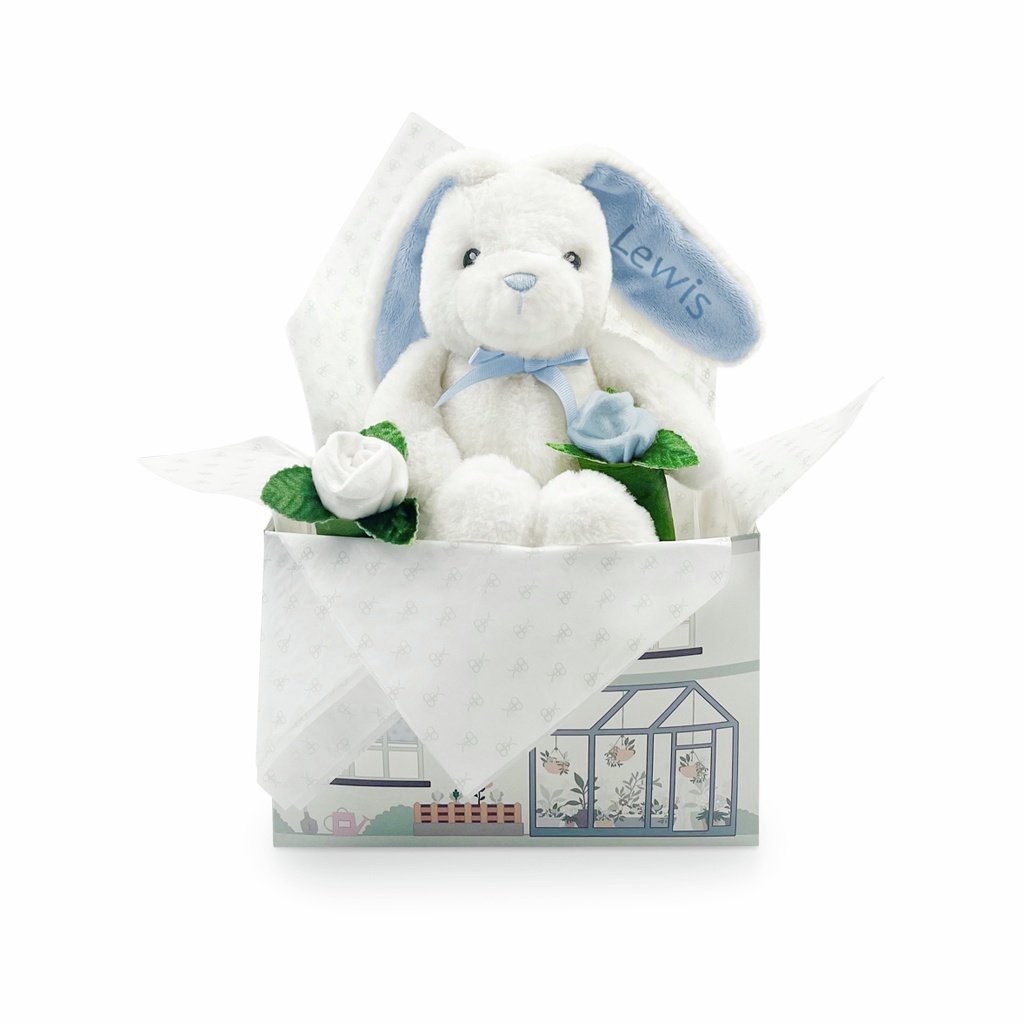 Babyblooms Personalised Bunny And Buds Gift Set - Blue