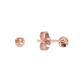 Revere 9ct Rose Gold Diamond Cut Ball Stud Earrings