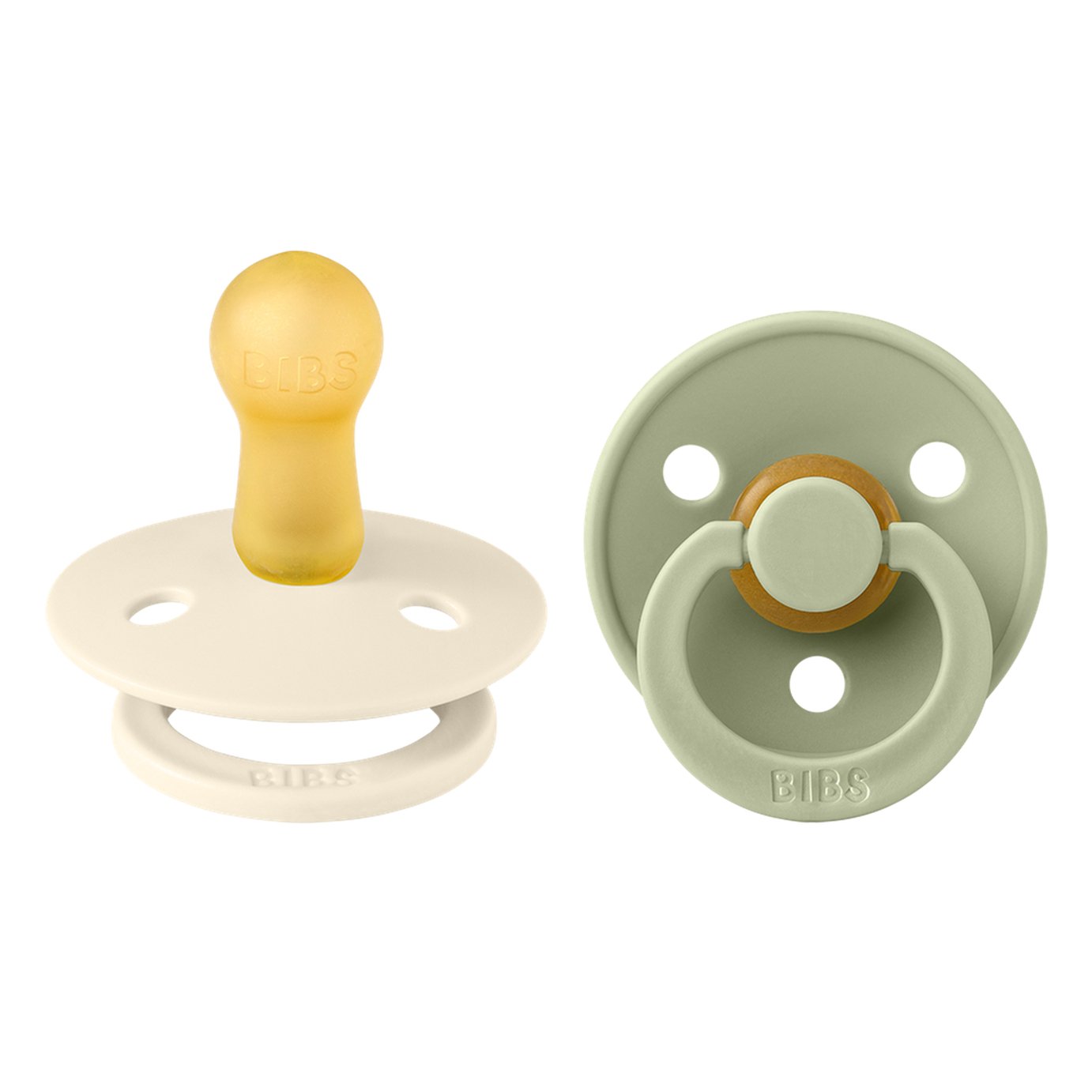 Bibs Pacifier Latex S1 Ivory Sage 2 Pack