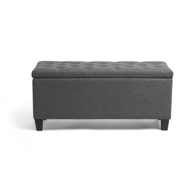 Grey shop fabric ottoman