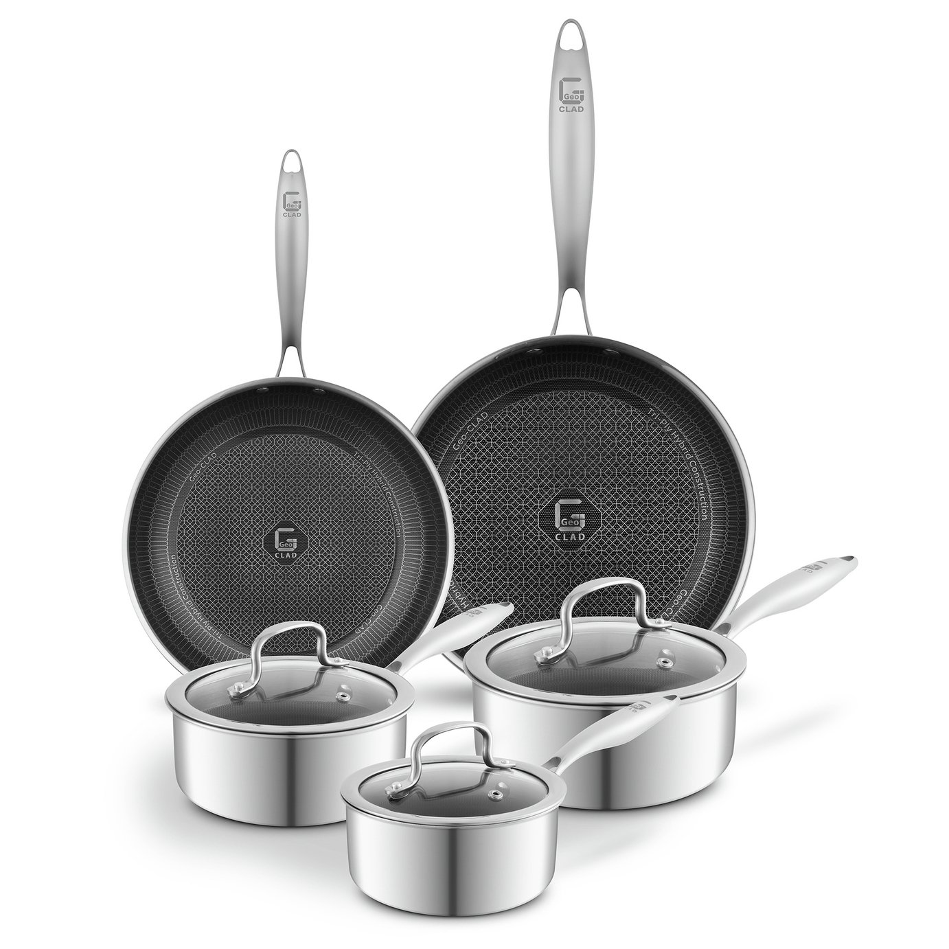 Tower Geo-Clad 5 Piece Non Stick Stainless Steel Cookware Set