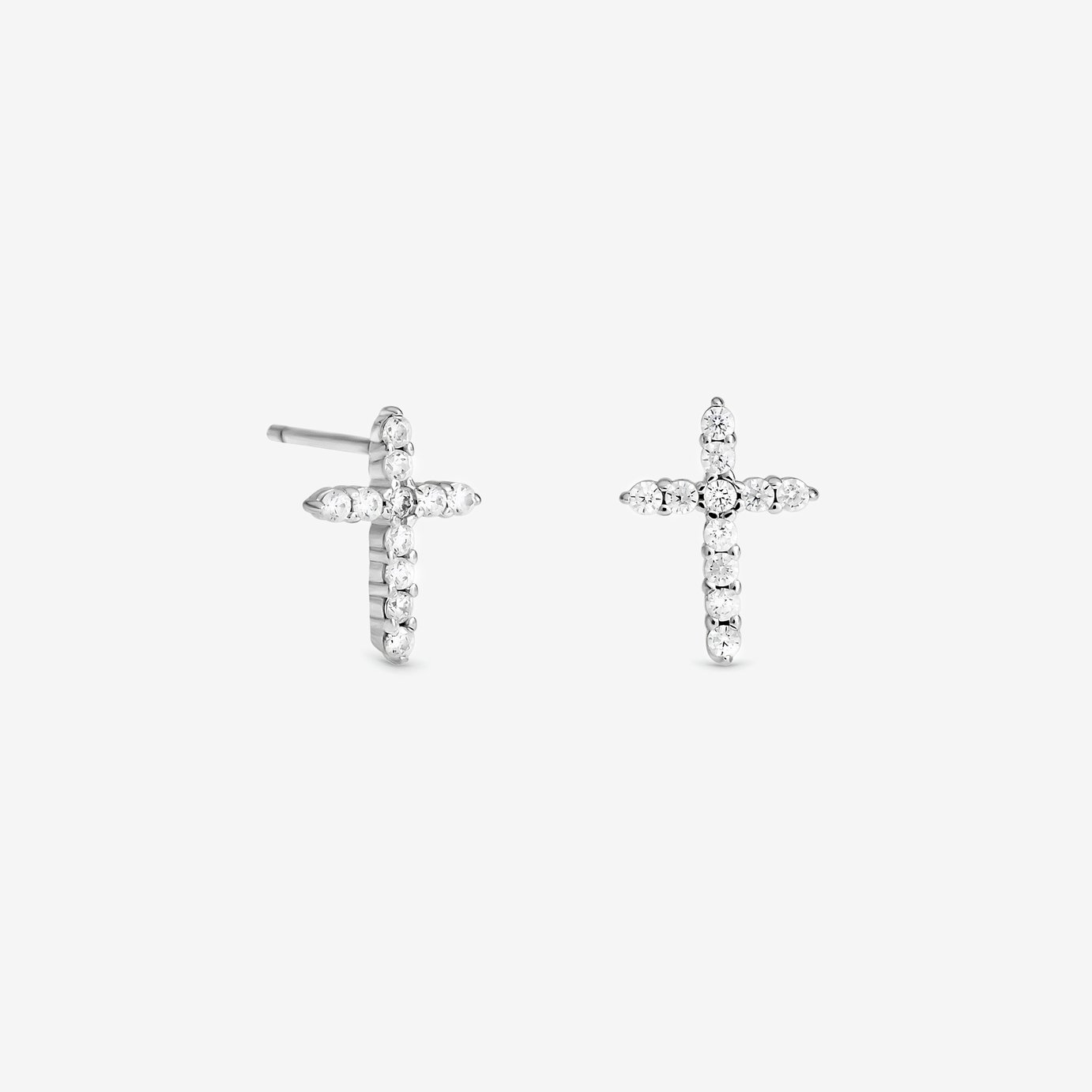 Simply Silver 925 Sterling Silver Cross Stud Earrings