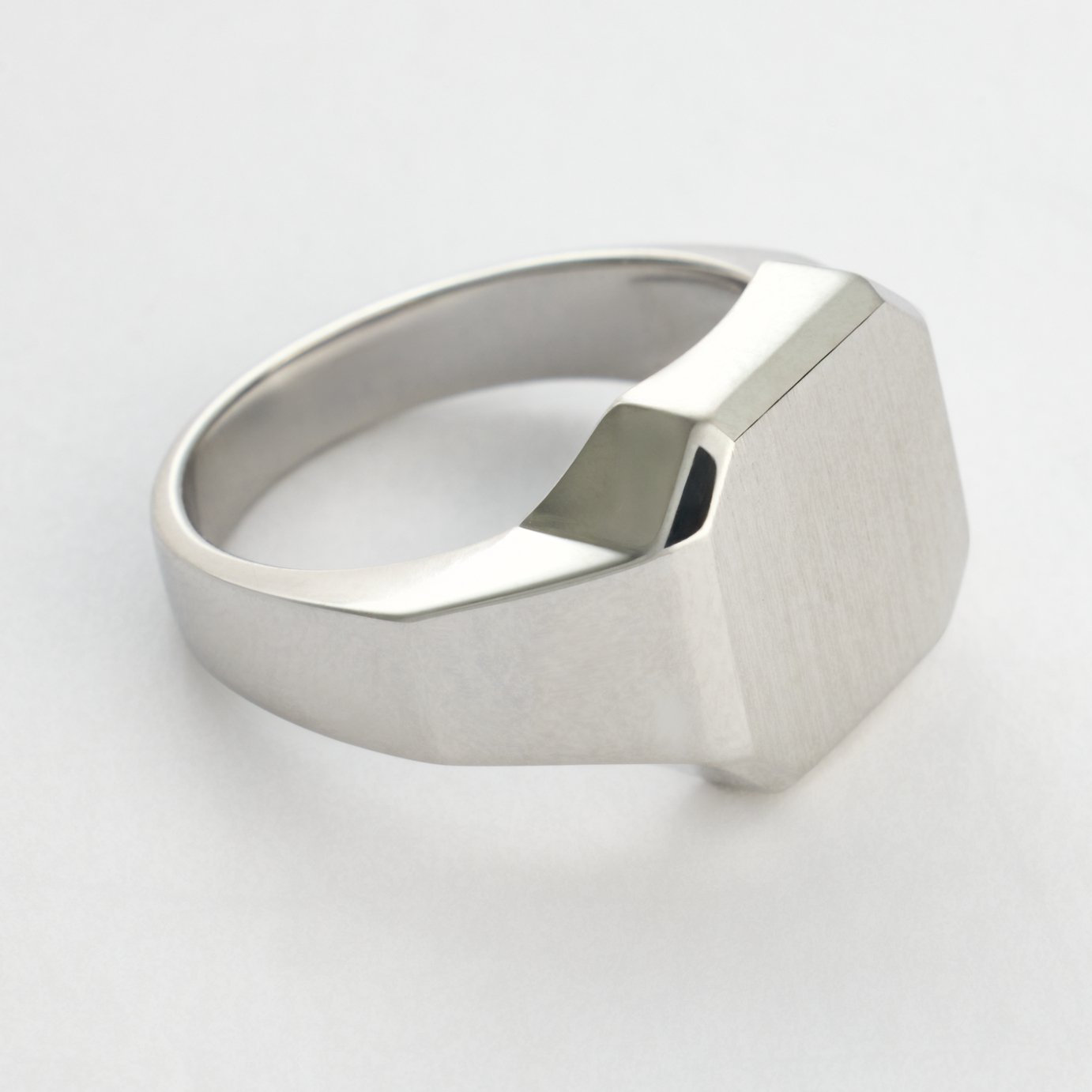 Revere Sterling Silver Rhodium plate Signet Ring