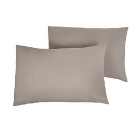 Habitat Cotton Rich Pair Taupe Pillowcases