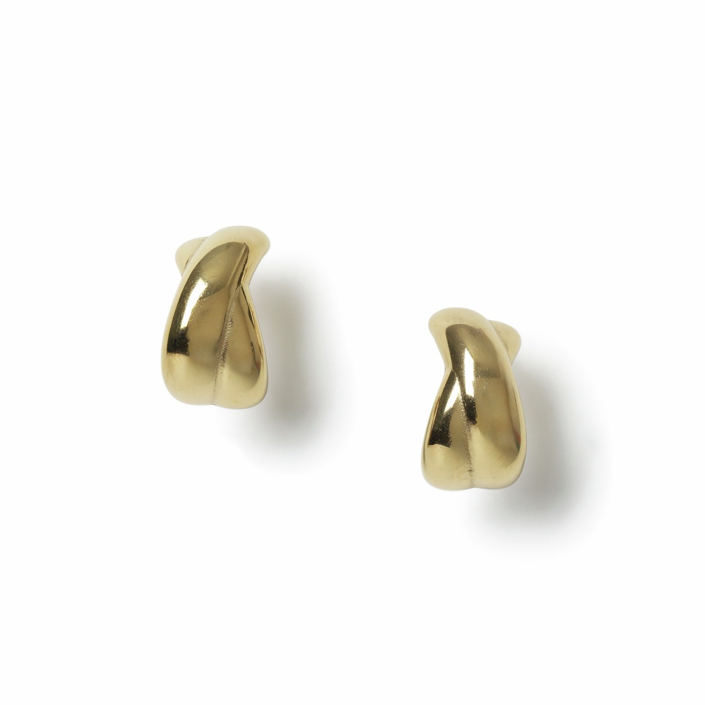 Freedom Gold Tone Stainless Steel Gold Twisted Stud Earrings