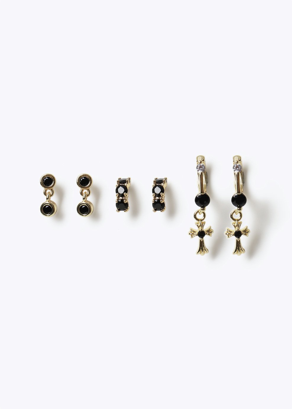 Freedom Gold Plated Crystal Earrings Stack - Pack of 3