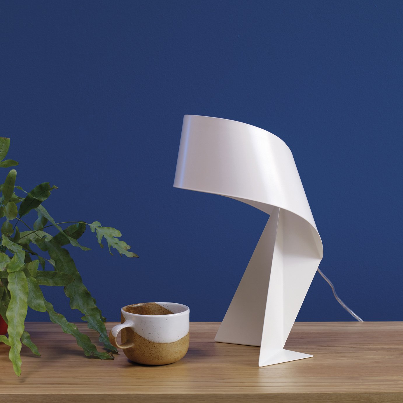 Habitat Ribbon 36cm Metal Table Lamp - White