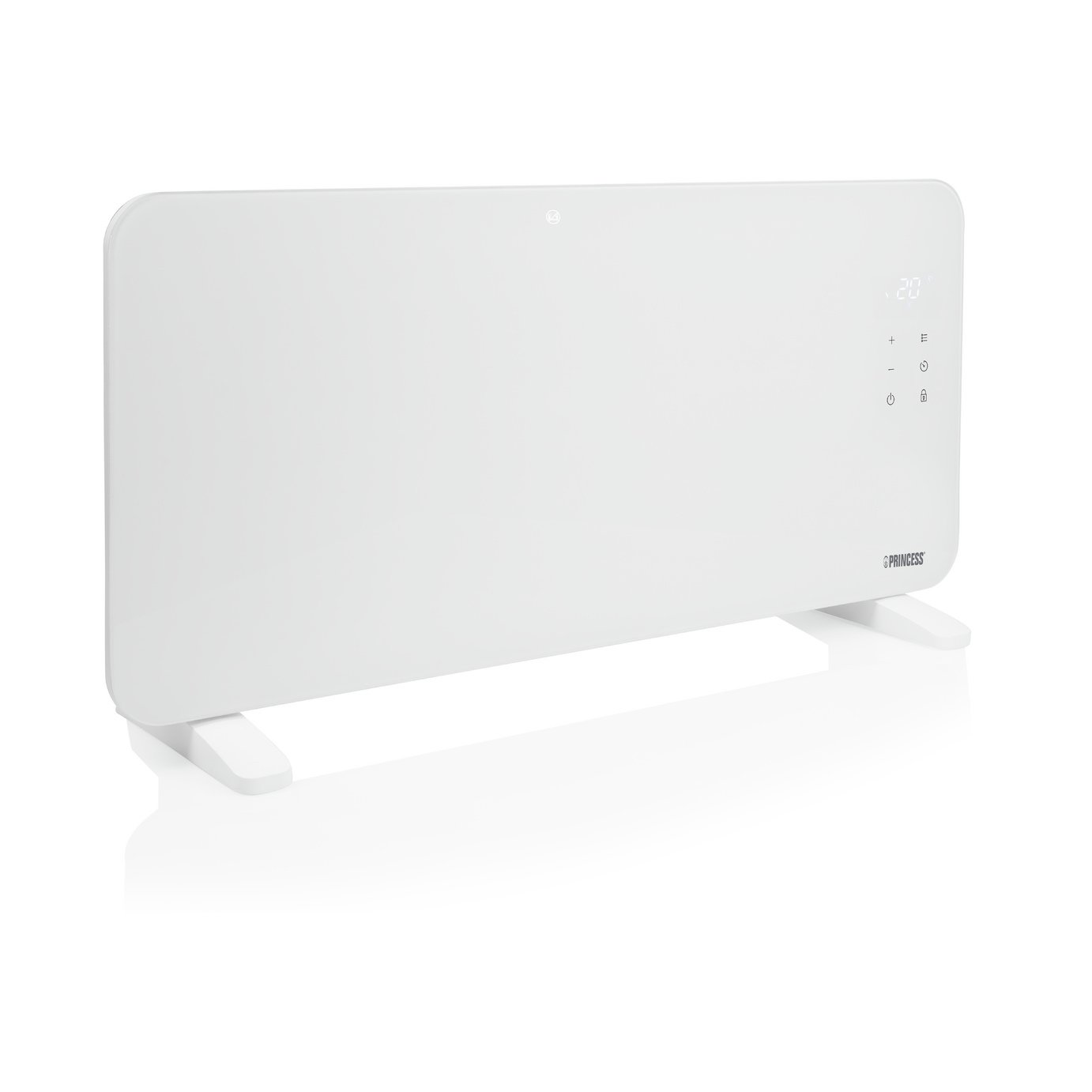 Princess Smart 2kW Wall Mountable Glass Panel Heater - Black
