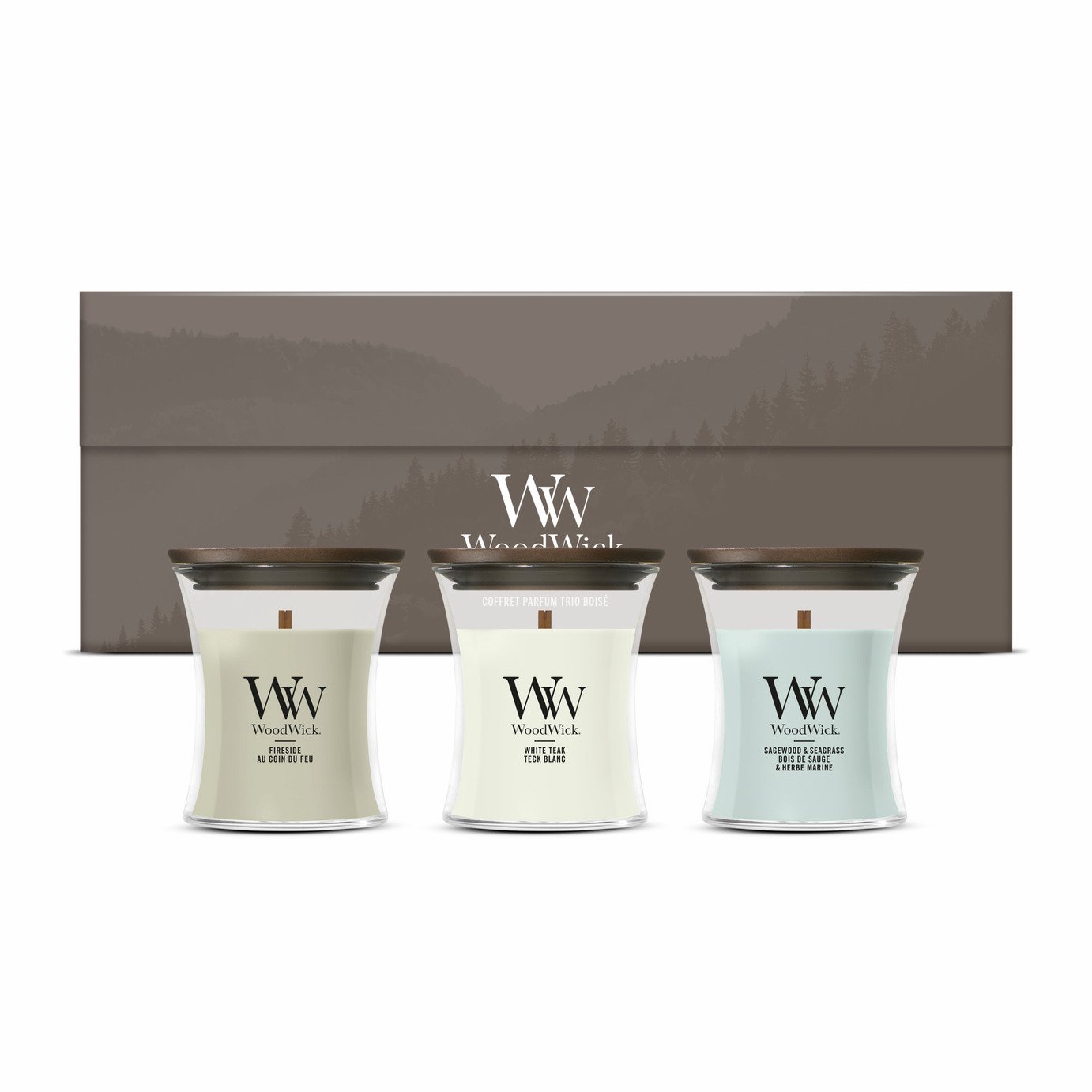 WoodWick Woody Mini Pack of 3 Candle Gift Set