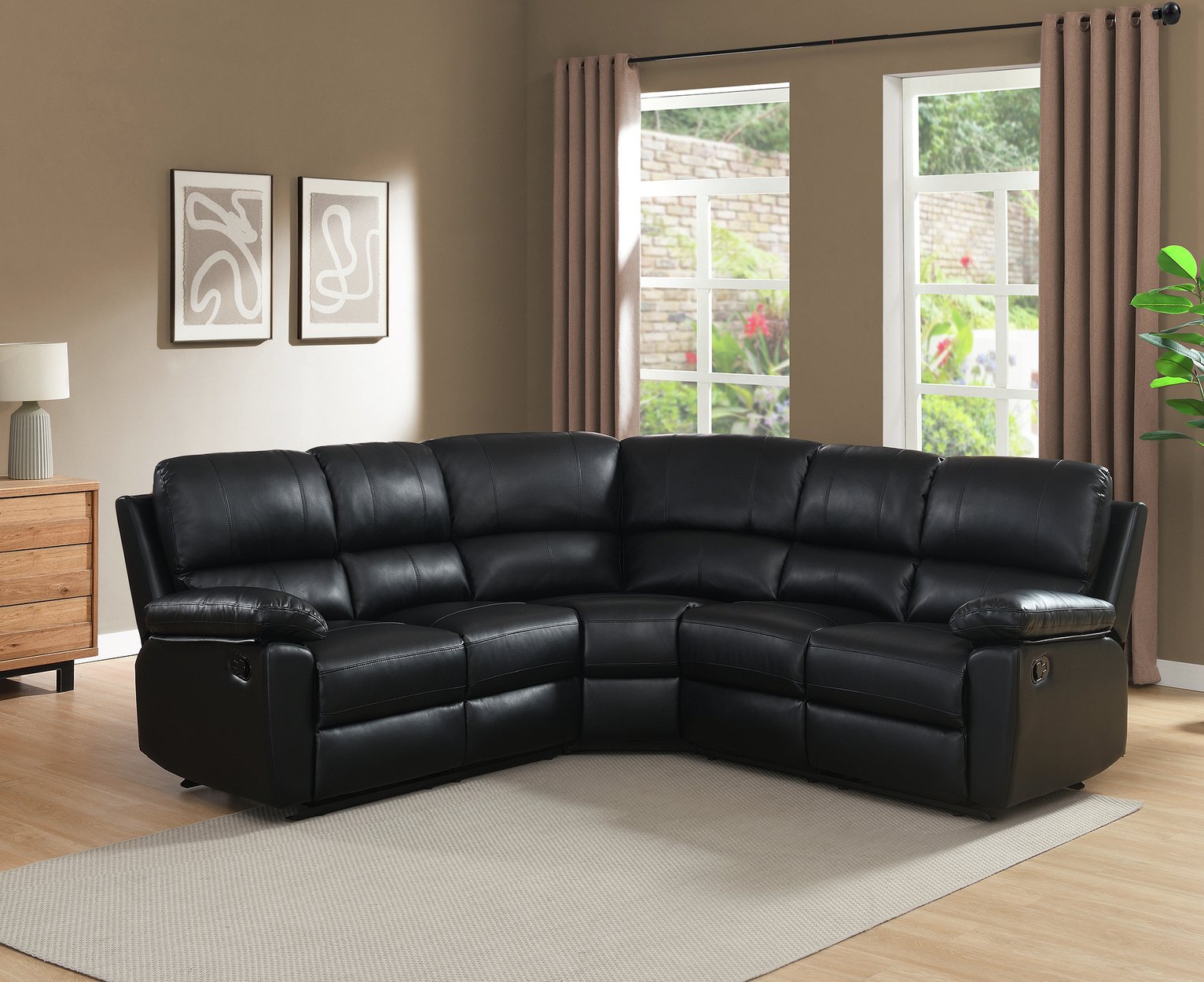 Argos Home Toby Recliner Corner Sofa - Black