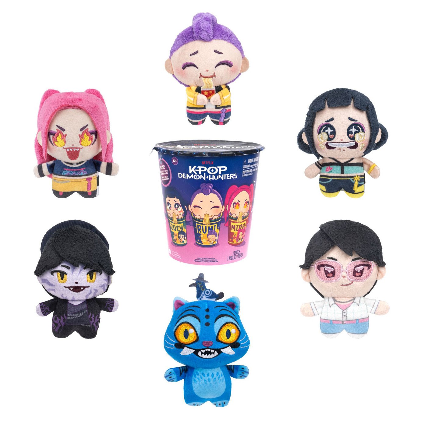 KPop Demon Hunters Mystery Character Blind Mini Ramyeon Cups 4 Inch Plush