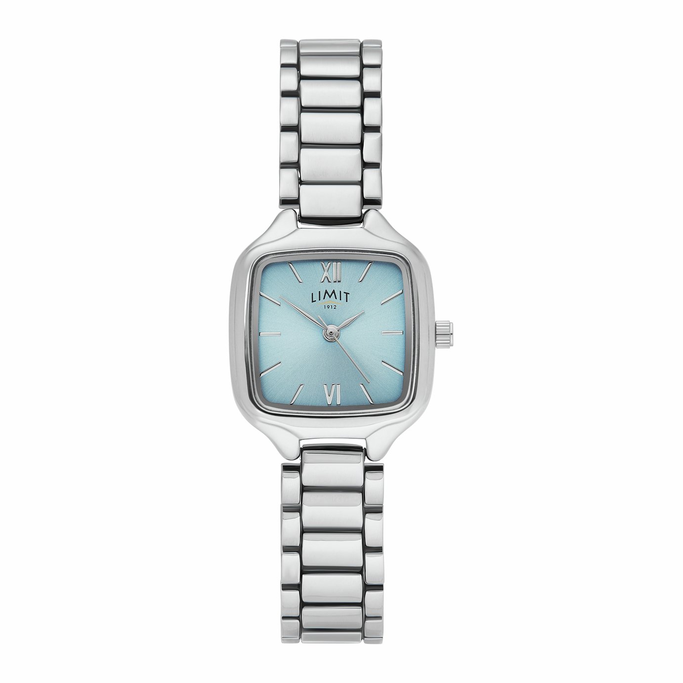 Limit Ladies Light Blue Dial Square Case Silver Colour Bracelet Watch