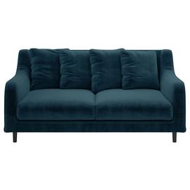 Habitat Swift Velvet 2 Seater Sofa - Blue