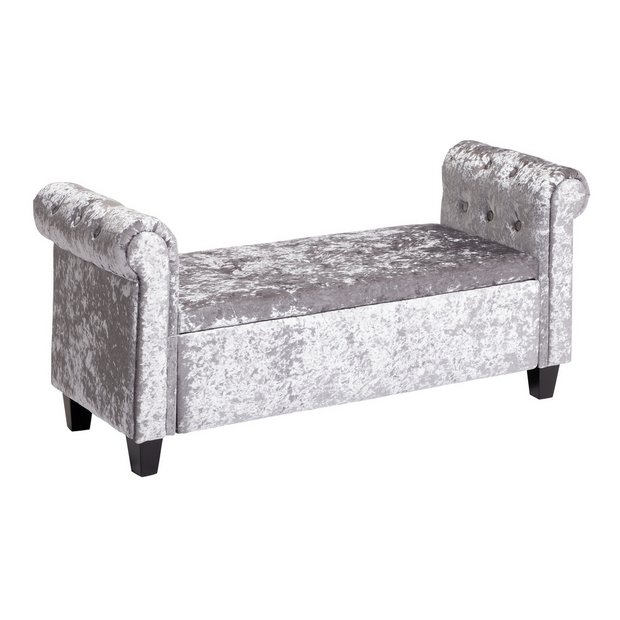 Crushed velvet deals ottoman home bargains