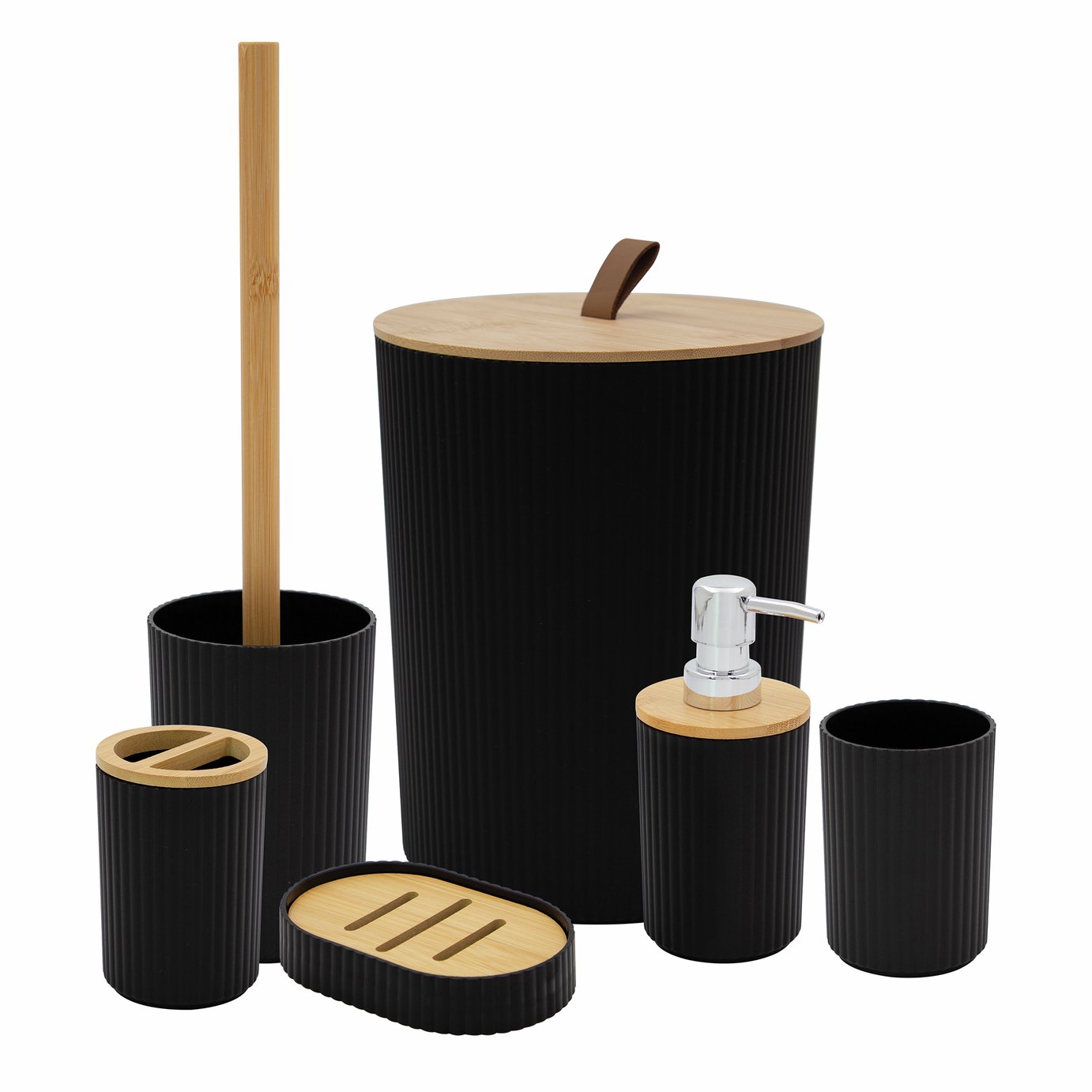 Anika 6-Piece Bathroom Accessory Set - Black