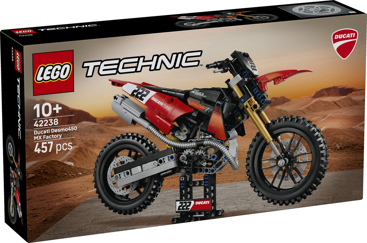 LEGO Technic Ducati Desmo450 MX Factory Motorcycle Toy for Kids 42238 PREORDER