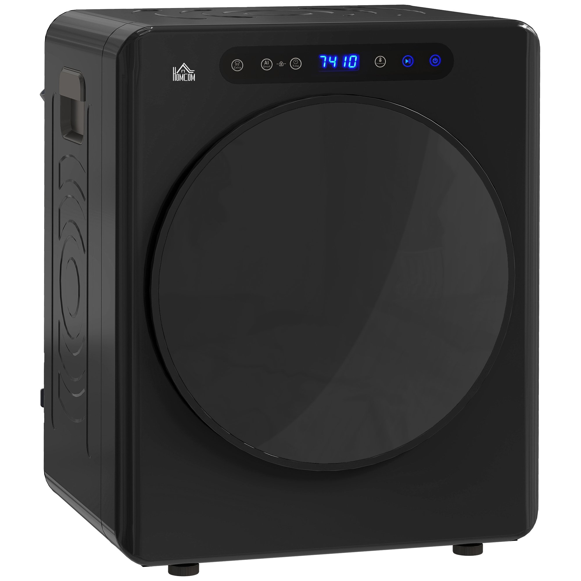 HOMCOM 5kg Vented Tumble Dryer with Stainless Steel Anti-Crease Drum - Black