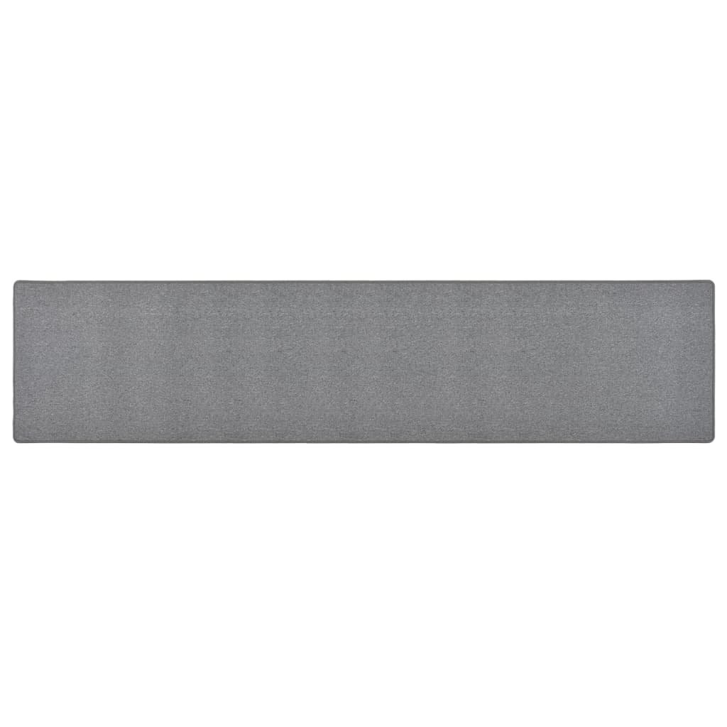 Walplus Polypropylene 3 mm Pile Carpet Runner - Dark Grey - 80 x 400 cm