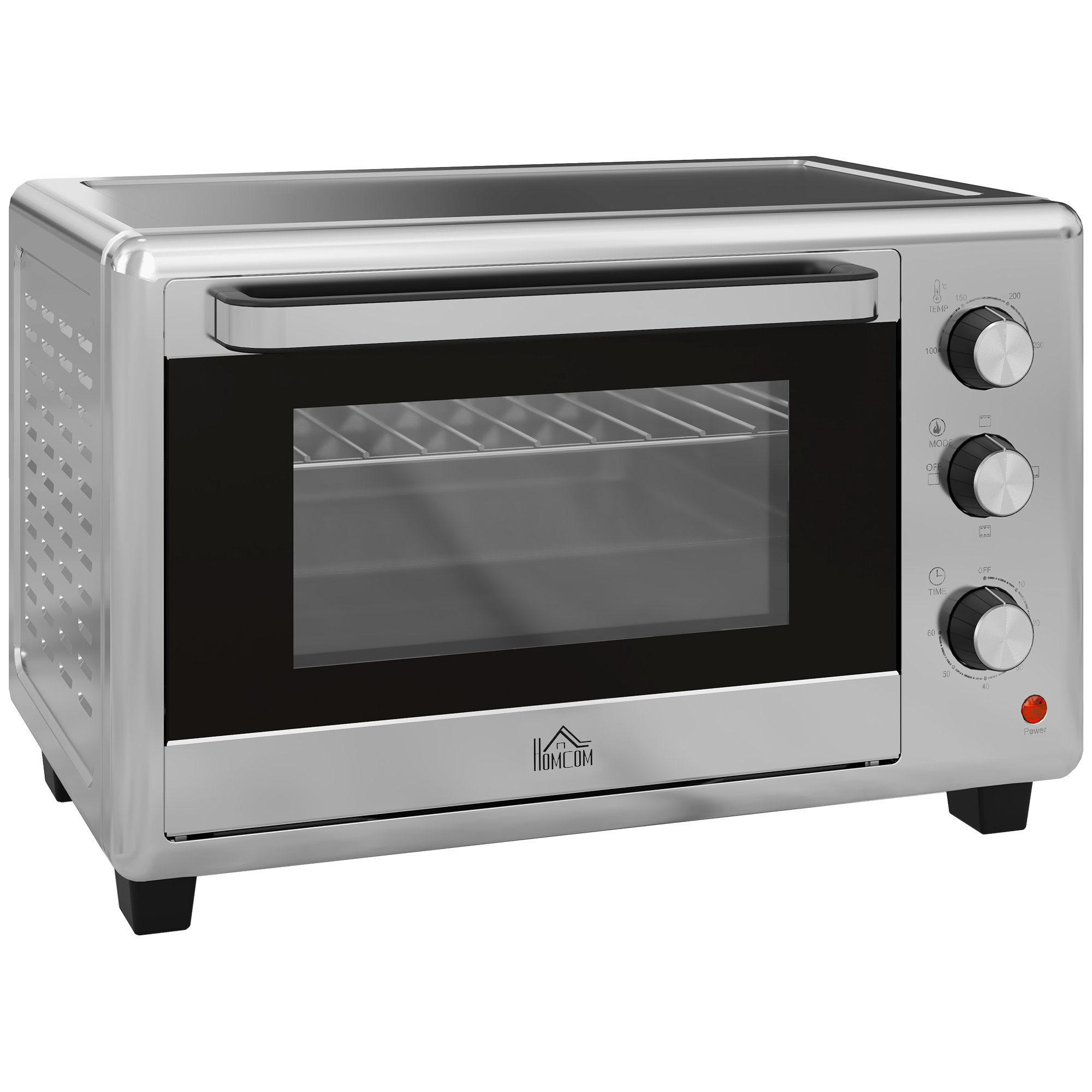 HOMCOM Countertop Mini Oven with Adjustable Temperature - Silver