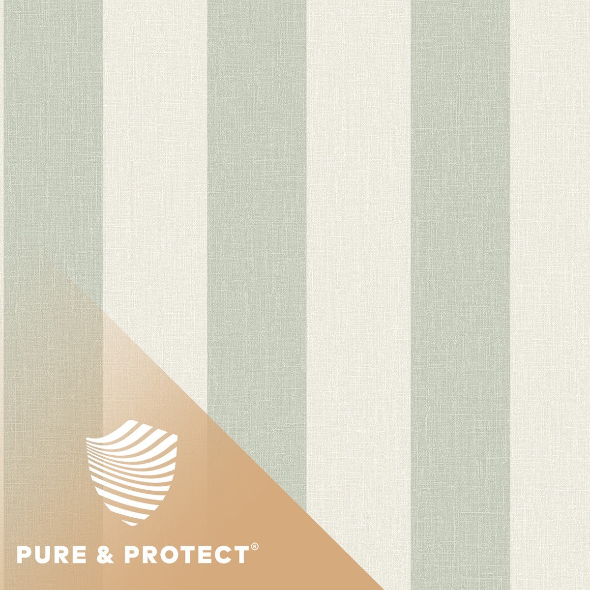 Grandeco Pure Protect Stratus Stripe Textured Antibacterial Wallpaper - Green