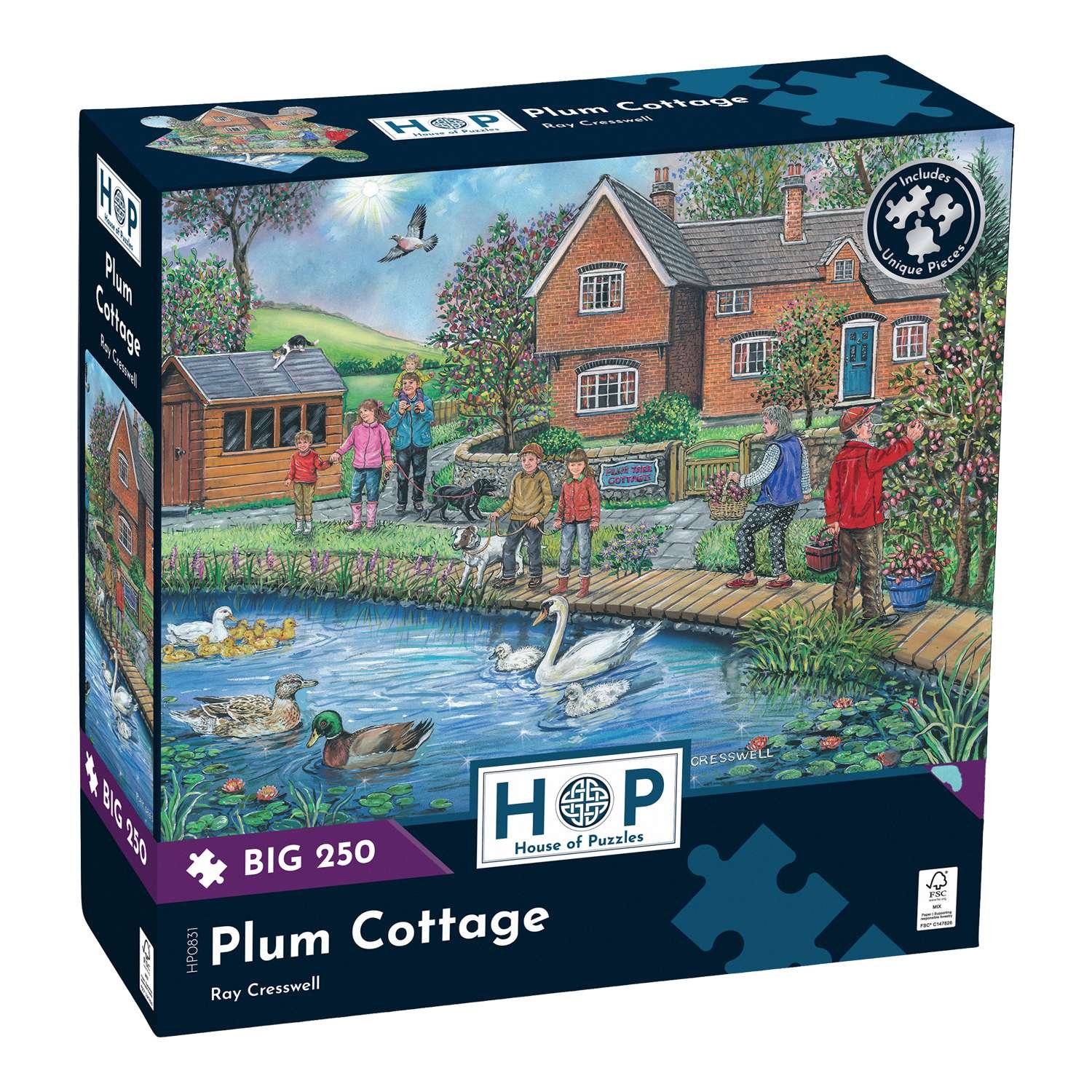 The House of Puzzles Plum Cottage BIG 250 Piece Jigsaw Puzzle