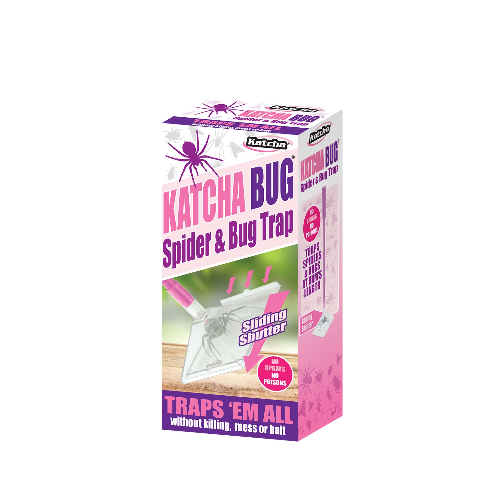 Katcha Bug Spider & Insect Trap - 2pc Handle - Pink