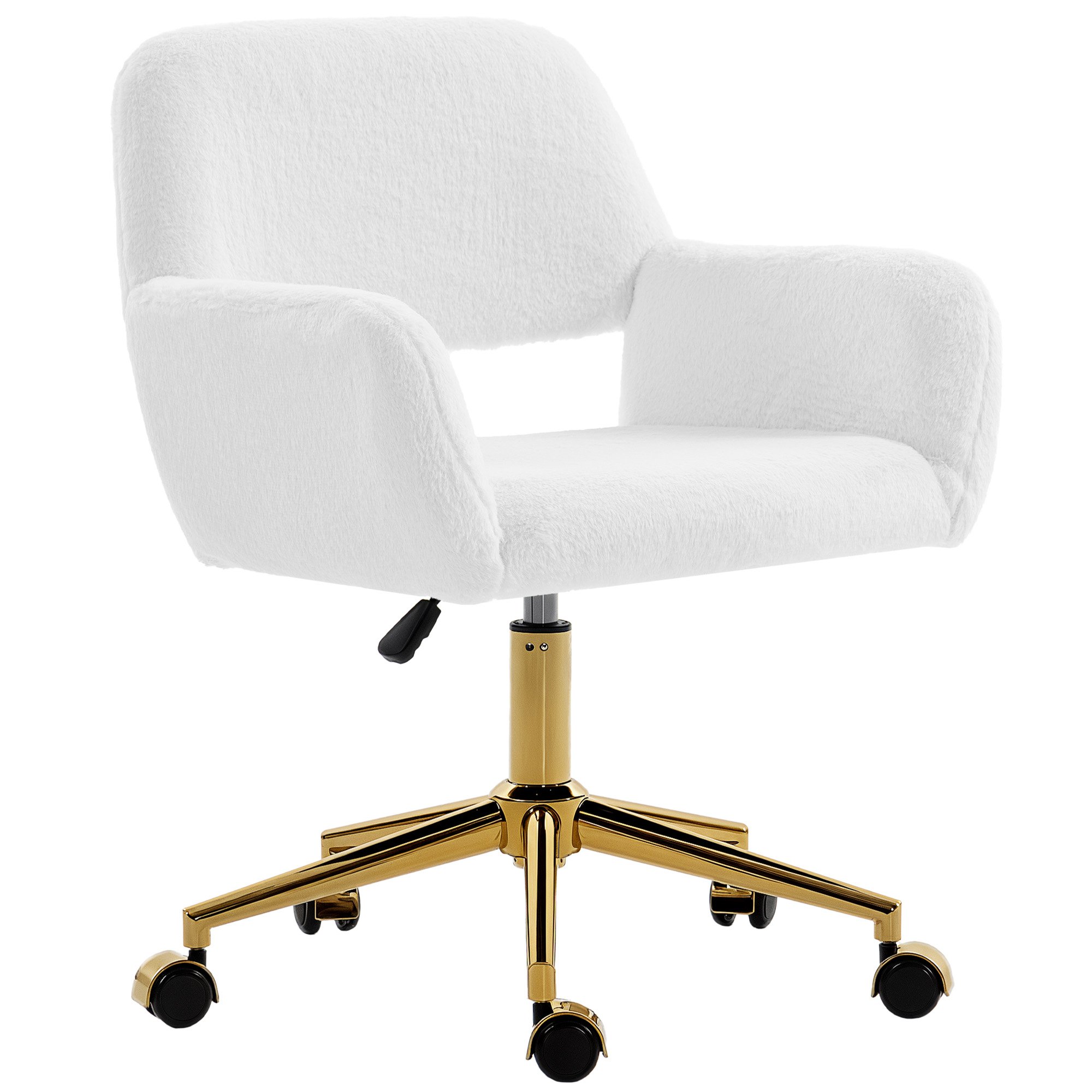 HOMCOM Swivel Desk Chair with Adjustable Height - Cream