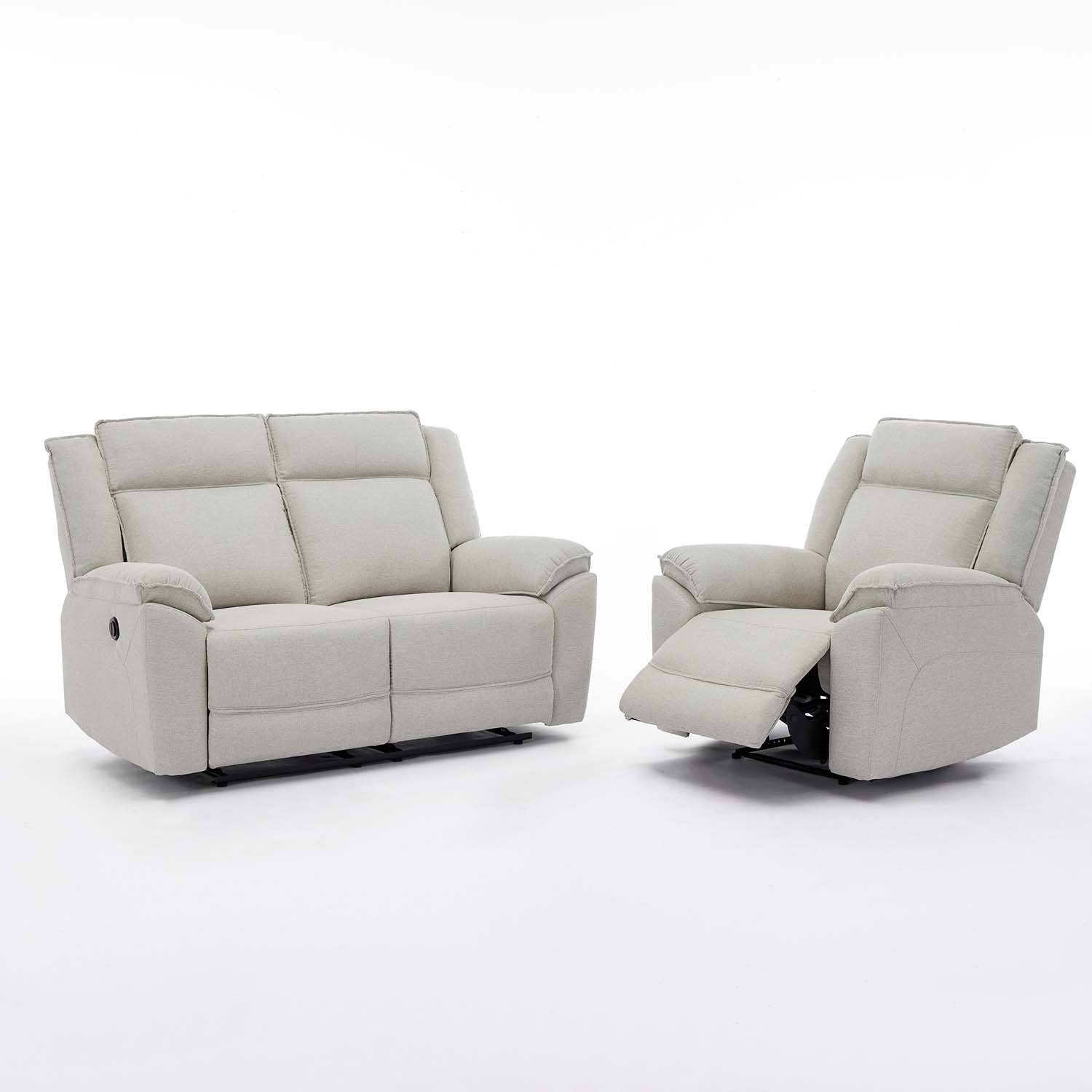 Furniture Online Skye Electric Recliner Linen 2+1 Seater Sofa Set - Beige