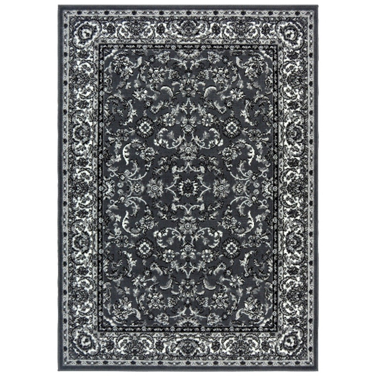 Mega Flooring Grey Traditional Bordered Rug - 160 x 230cm