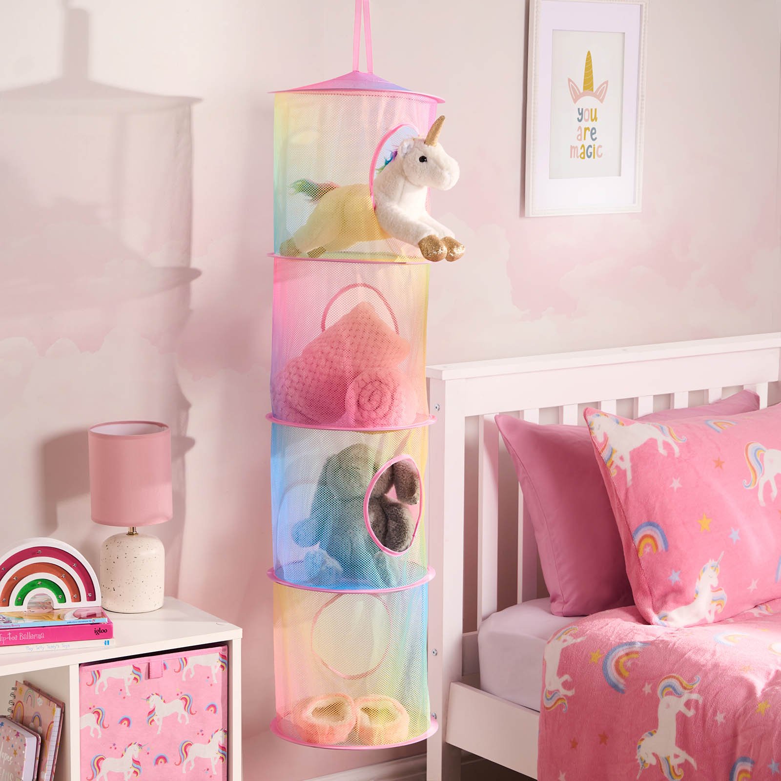 OHS Kids Net Hanging Toy Storage Basket - Tie Dye