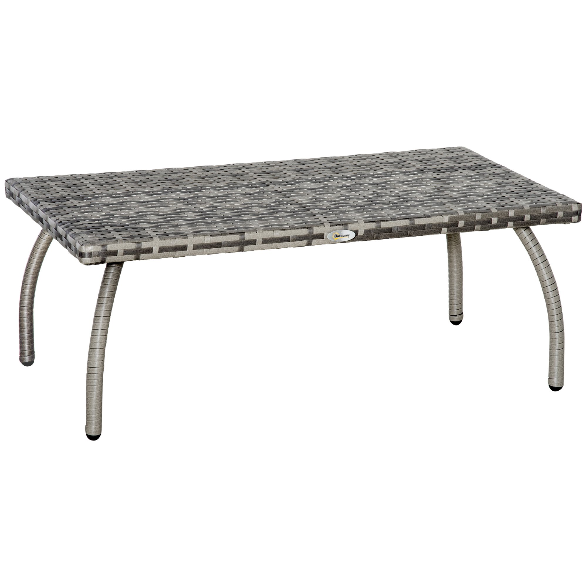 Outsunny Rattan Garden Coffee Table - Grey