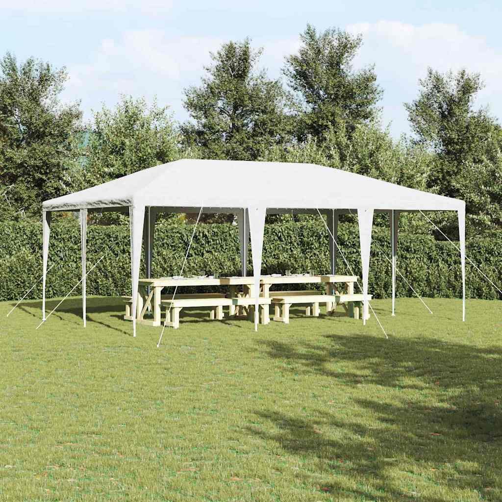 Walplus 6 x 4 m Polyethylene Steel Frame Party Tent - White