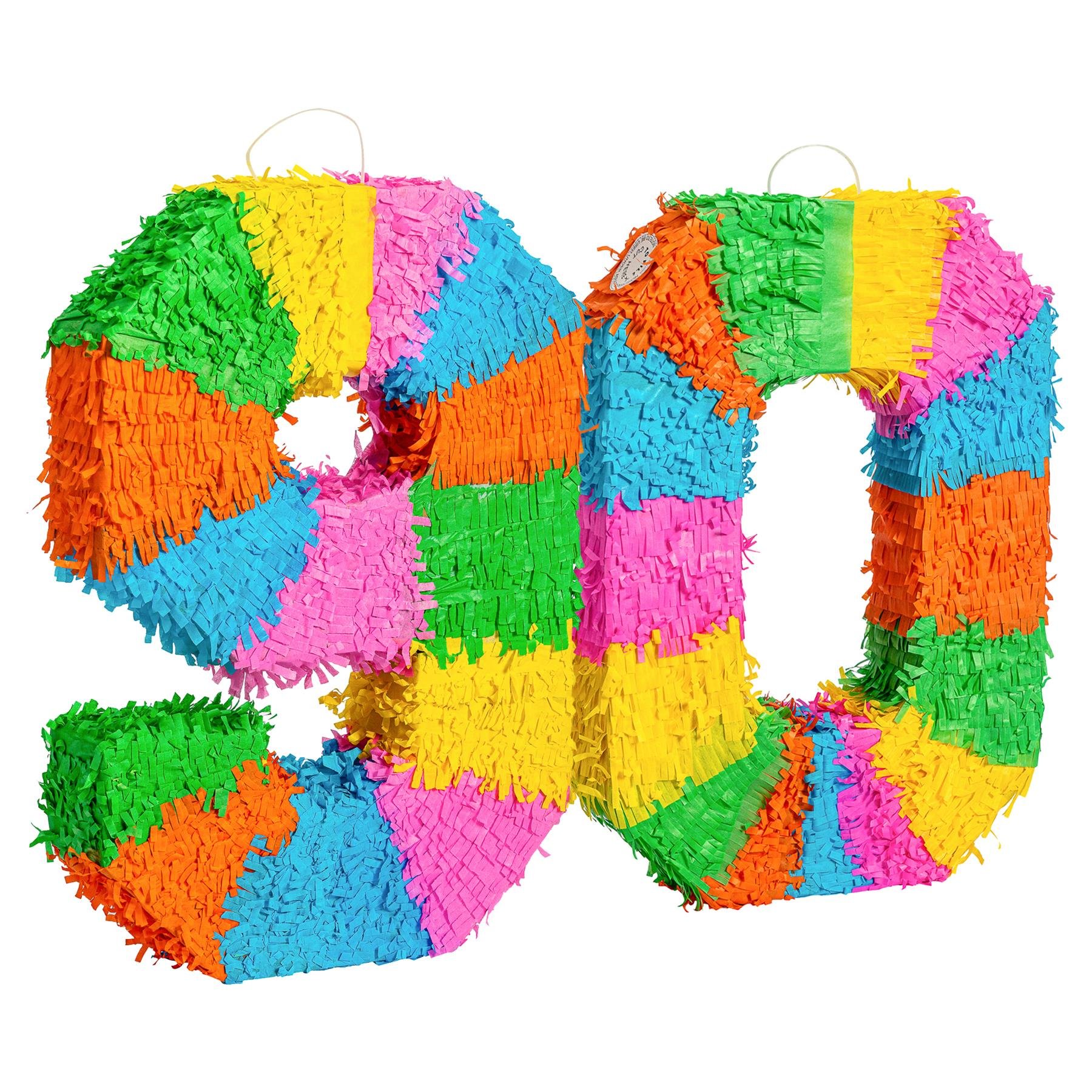 Fax Potato 90th Birthday Pinata Set with Stick and Blindfold - Blue Stick
