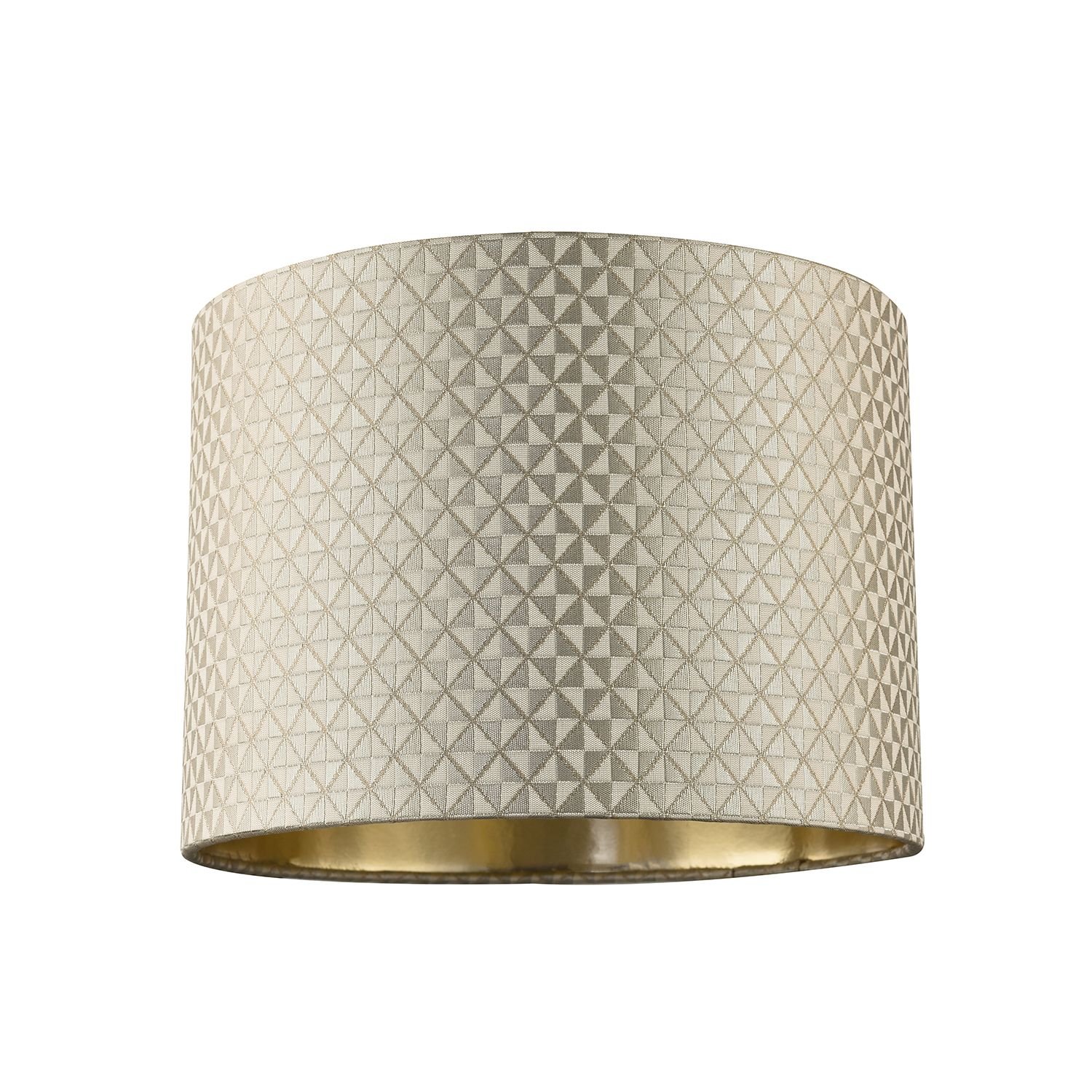 Happy Homewares Light Shimmer Taupe Drum with Inner Champagne Lampshade - 25cm