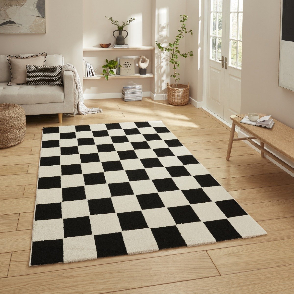 Mega Flooring Black Modern Geometric Rug - 120 x 170cm