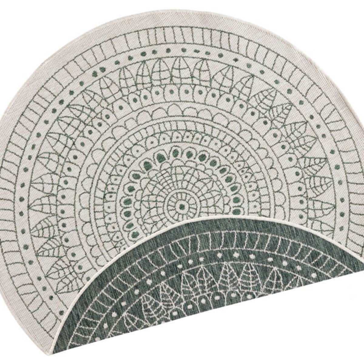 Hanse Home Green Porto Indoor Outdoor Round Reversible Flatweave Rug - 100cm