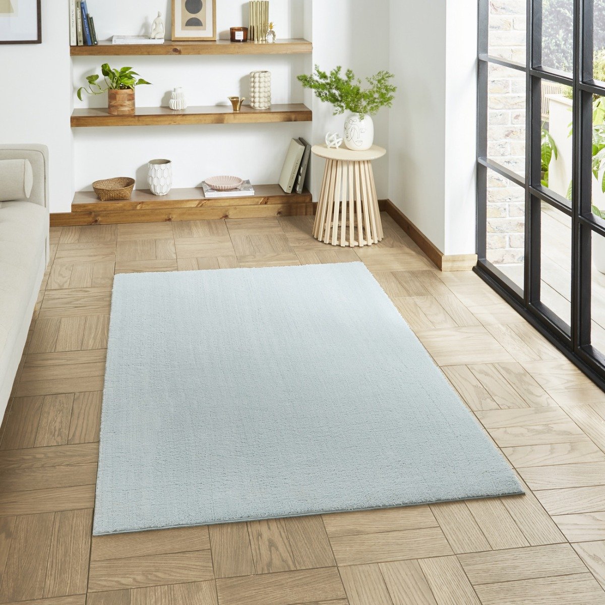 Mega Flooring Blue Shaggy Plain Rug - 160 x 230cm