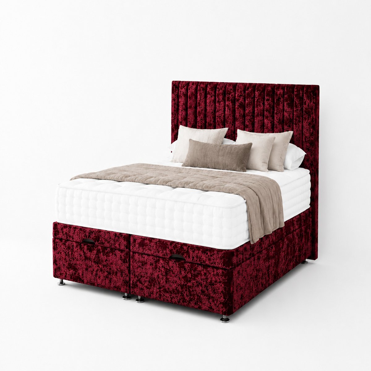 Comfy Deluxe Eva 6ft Super King End Lift Ottoman Bed Set - Red
