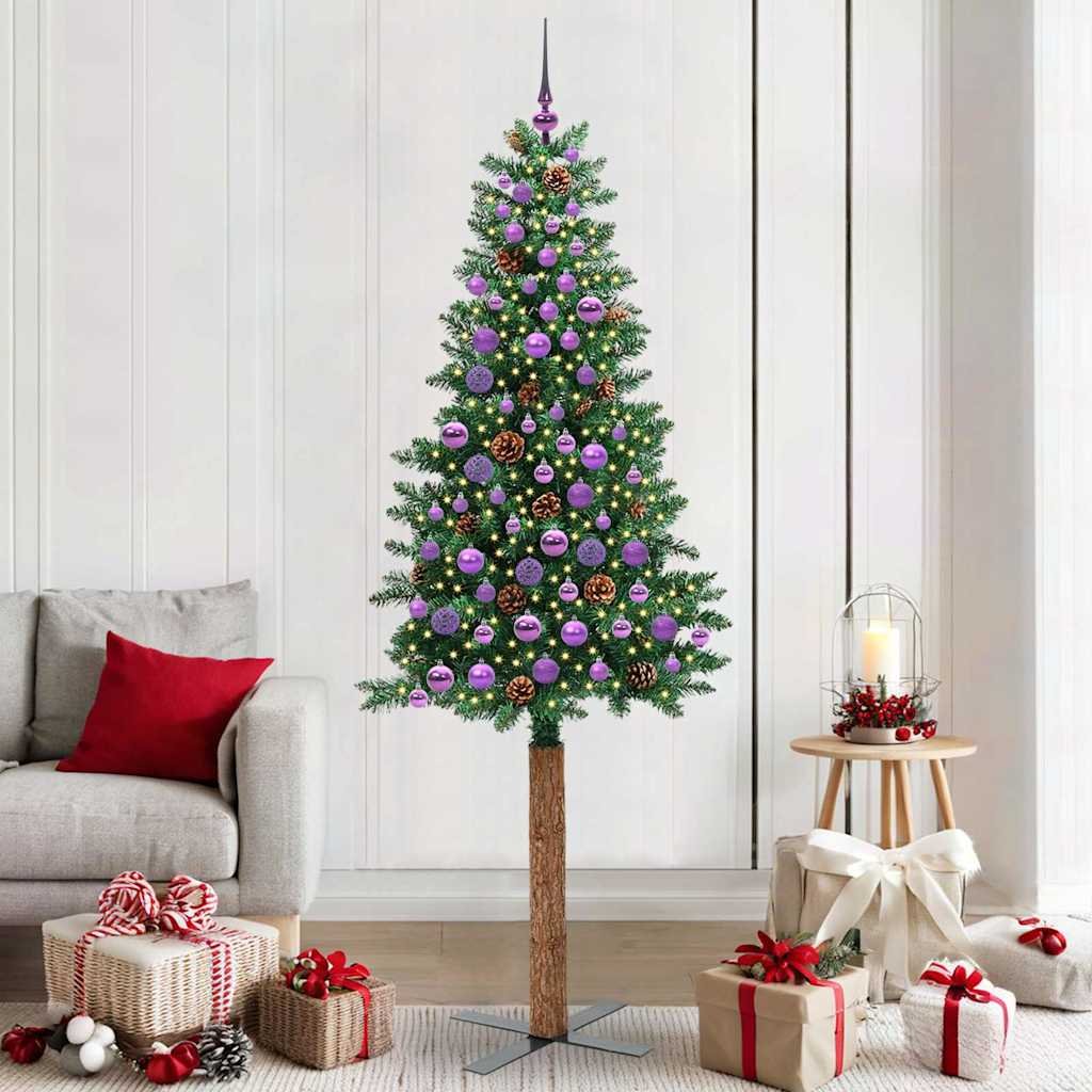 Walplus 300 LED String Lights Slim Artificial Christmas Tree - Green - 210 cm