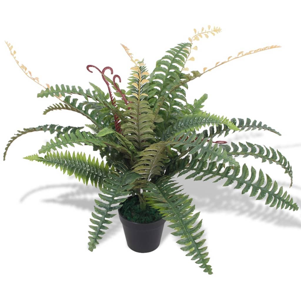 Walplus Artificial Fern Plant with Pot - Green - 60 cm