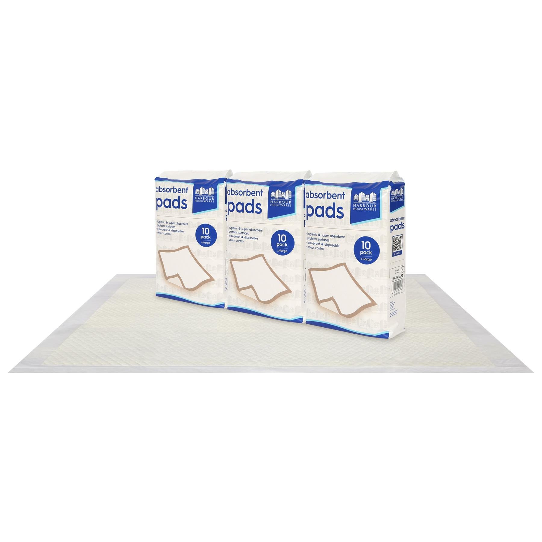 Harbour Housewares Disposable Incontinence Bed Pads - Pack of 30