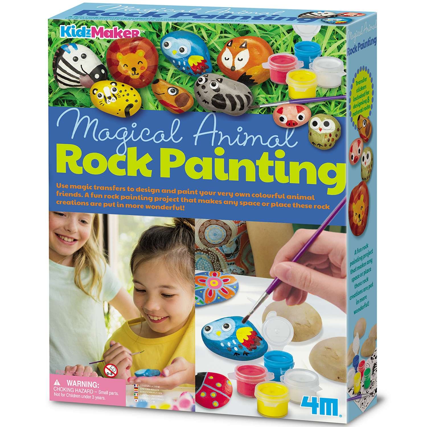 4M KidzMaker Magical Animal Rock Painting - 5 Years +