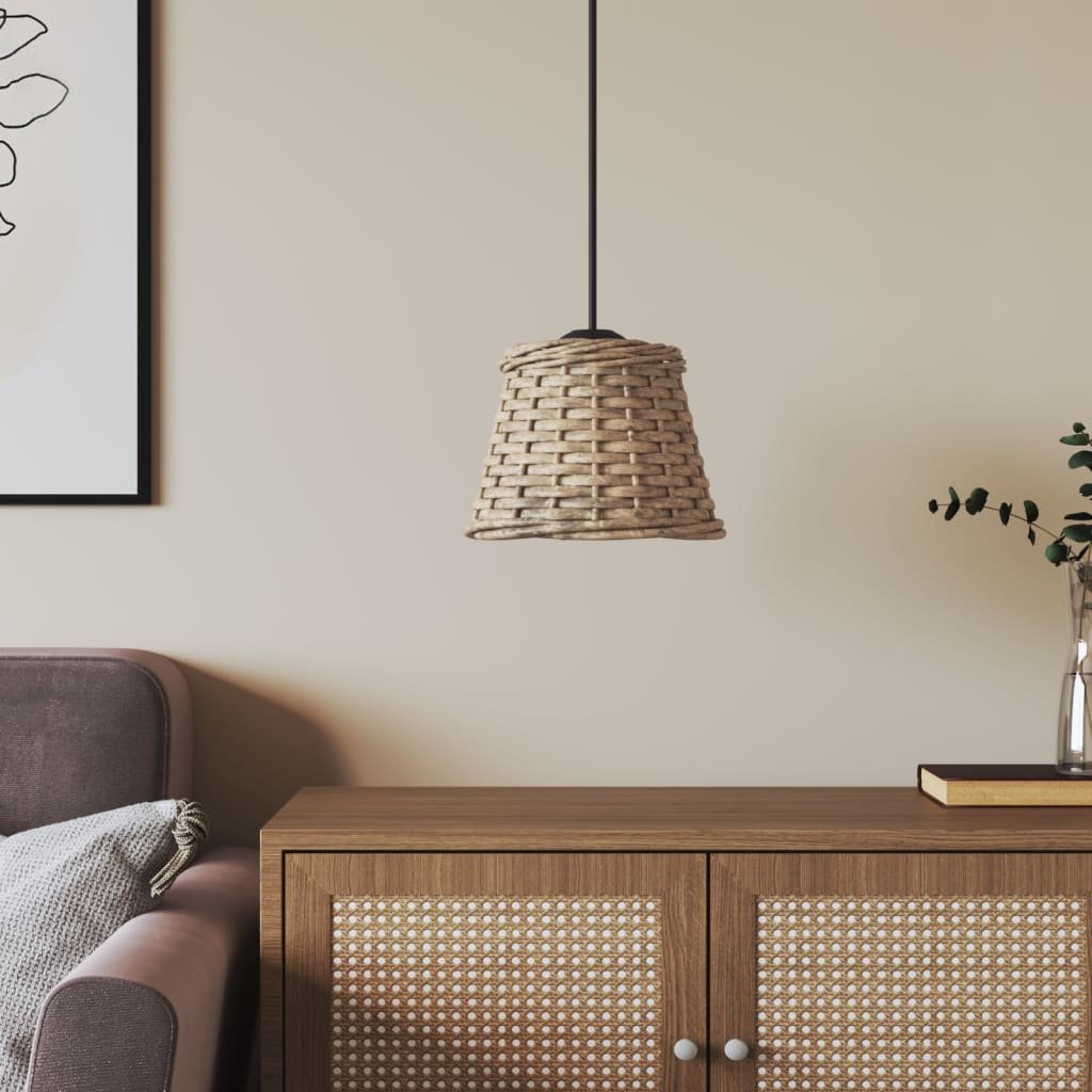 Walplus Brown Iron Wicker Ceiling Lampshade - 15 x 12cm